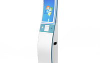 Kiosque de libre-service d'écran tactile de totem de paiement de commande d'affichage à cristaux liquides avec le scanner de code barres