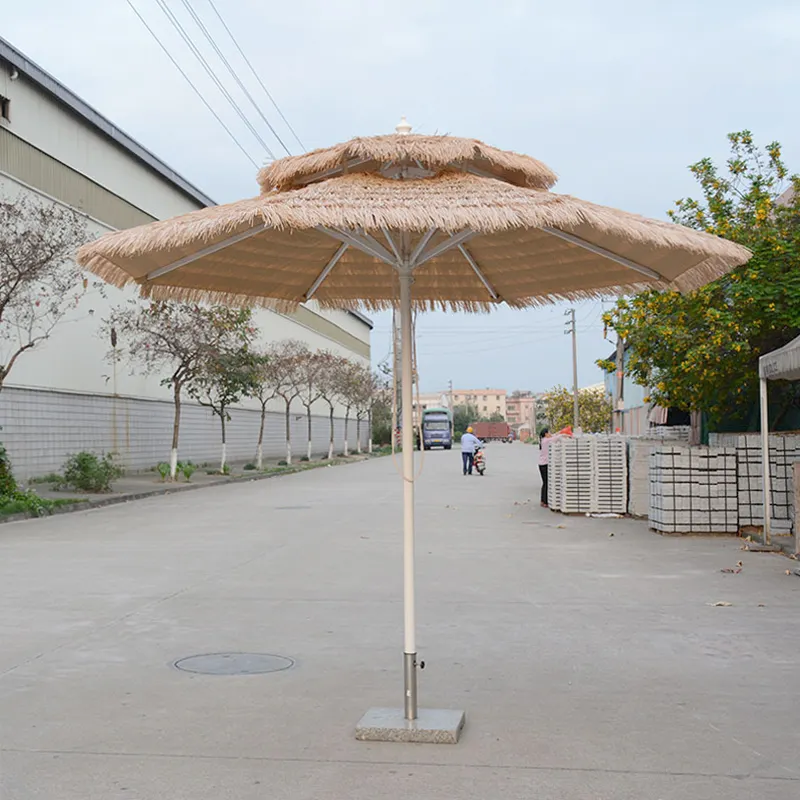 Shade simulated thatched umbrella outdoor villa courtyard open-air garden Roman umbrella farmhouse straw side post umbrella