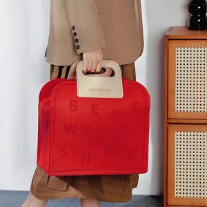 Bolsa de <span class=keywords><strong>Compras</strong></span> de Fieltro Ecológica con Logotipo Personalizado al por Mayor, Bolsa de Regalo Personalizada para Festivales y Navidad, Bolso de Mano de Fieltro - Product Image 4