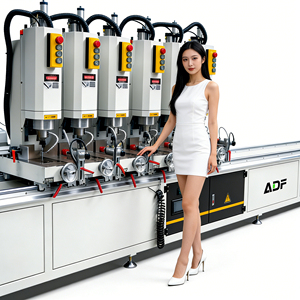 Máquina perforadora de 6 cabezales con múltiples husillos y control PLC para perfiles de PVC/UPVC, puertas, ventanas y muros cortina de alta calidad - Product Image 3