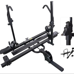 Support de vélo <span class=keywords><strong>antivol</strong></span> en métal pour attelage de remorque, inclinable et pliable, pour deux vélos, accessoires extérieurs pour SUV et camion, pièces de remorque - Product Image 2