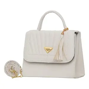 Lizbet Fana Bolso bandolera para mujer, microfibra blanca, cuero sintético, decoración con borlas, bandolera, para todas las estaciones - Product Image 1