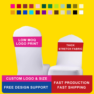 Banda para silla de Spandex con logotipo impreso para boda, venta al por mayor, logotipo de patrón personalizado, fundas para sillas de Spandex impresas y fajas para Sillas - Product Image 2