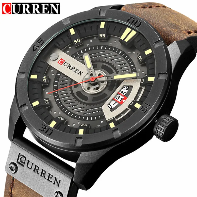 CURREN 8301Relogio Masculino Luxury Brand Men Military Sports Watches Men's Quartz Date Clock Man Casual Leather Wrist Watch