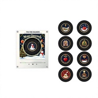Aimant de réfrigérateur rotatif en acrylique NFC de Noël, découpé au laser, minimaliste, veilleuse musicale, décoration personnalisée, cadeau