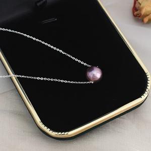 Collier simple pour clavicule, tempérament, perle naturelle Edison, violet démon, argent 925 pour femmes, personnalité de niche - Product Image 4