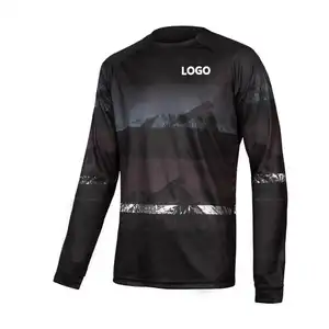 custom gravel cycling shirt long sleeve thermal cycling jersey cycling t shirts with back pockets manufacturer