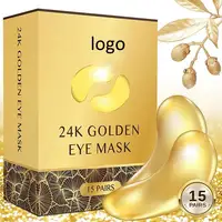 Parche de ojo de Gel de cristal de ácido hialurónico personalizado, máscara de colágeno dorado de 24k, etiqueta privada