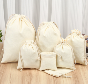 Sacs en toile de coton en gros avec cordon de serrage pour chaussures, sacs cadeaux, sacs à main personnalisés, housses anti-poussière avec impression de logo - Product Image 3