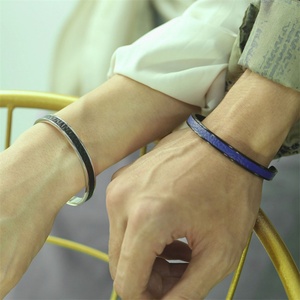 Customized Fashion Stainless Steel Jewelry C Shaped Open <b>Cuff</b> Couple <b>Bracelets</b> Men Women Accessories Leather <b>Bracelet</b> Jewelry - Product Image 6