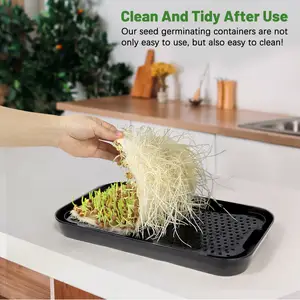 Venta al por mayor creativo auto riego Sistema de kit de cultivo microgreen reutilizable hidropónico micro verdes bandejas de siembra Kit de cultivo
