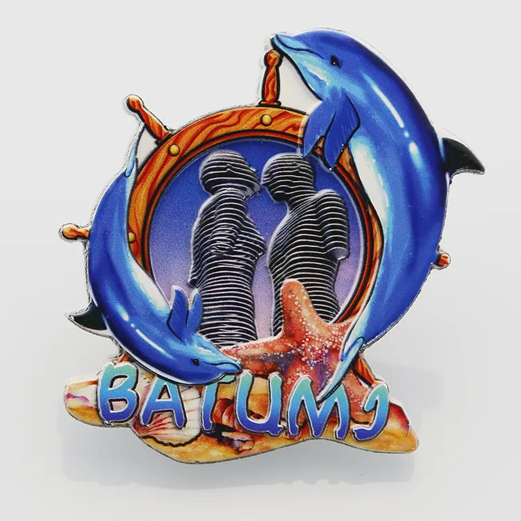 Пляжный дельфин, сувенир из смолы UV3D, магнит для холодильника, дизайн на заказ