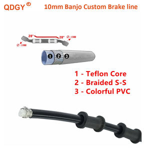 Manguera de Freno Hidráulica de 28 Grados, Color Gris Plateado, de 400 a 2200 mm, Línea de Aceite DOT, Cable Trenzado de 10 mm, Conector <span class=keywords><strong>Banjo</strong></span> para Kawasaki, <span class=keywords><strong>Yamaha</strong></span>, Honda, ATV - Product Image 4