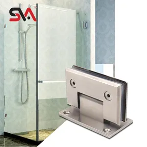बड़े 4mm मोटाई 90 डिग्री करने के लिए Frameless स्टेनलेस स्टील बाथरूम Frameless रपट कांच दीवार दरवाजा काज