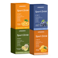 Poudre d'électrolyte d'hydratation instantanée Lifeworth Sports Supplément de pré-entraînement pour hommes Énergie Boisson solide sans sucre Hydratation