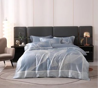 Ensemble de literie 100% soie de mûrier, 4 pièces, housse de couette en soie pure, ensemble de draps avec 2 taies d'oreiller, ensemble de linge de lit taille King Queen