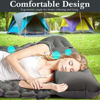 Matelas de couchage gonflable double avec pompe intégrée Presse à pied Ultraléger Imperméable 10mm Extra Thick Camping Mattress Pillow