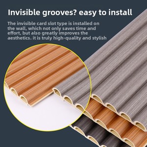 Pannello Murale Semicircolare in WPC, Pannello Decorativo per <span class=keywords><strong>Testata</strong></span> del Divano, Rivestimento per Soffitto, Effetto Legno Impermeabile - Product Image 2