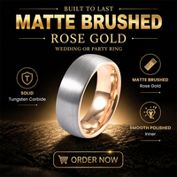Tizti Schmuck Großhandel Wolfram Ringe 8mm gebürstet gewölbt schwarz Wolfram Band für Männer