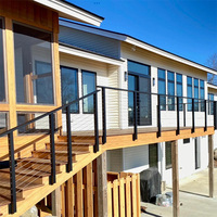 EKOO Balustrades et mains courantes à faible coût d'entretien de 42 pouces, poteaux de balcon, garde-corps à câble plat monté latéralement, garde-corps extérieur