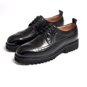Chaussures Derby carrées pour hommes en cuir gaufré brocart, à lacets, rehaussantes, décontractées, pour usage quotidien et formel, résistantes à l'usure et antidérapantes - Product Image 2