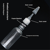 Vente en gros de bouteille à nez aiguille de 100ml sous-paquet d'extrusion de plastique plastique nu de 50ml 300ml bouteille souple à bouche pointue à presser transparente