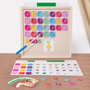 2024ホットな新しい高品質の磁気アルファベットマッチングボード木製マッチング迷路ボード認知カード子供のおもちゃ
