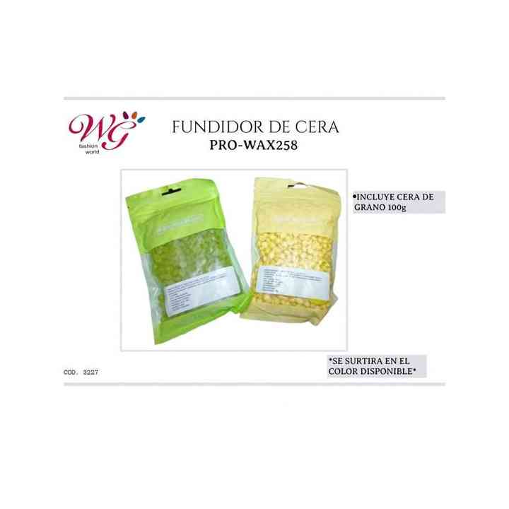 Pro-Wax258 Plastic Wax Melter with 2 Sachets of 100g Wax for Hair Removal on Hands and Body Heating Function Included