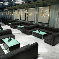 Ensemble de canapés personnalisés pour salle privée KTV avec fauteuils de détente VIP en forme de U et en forme de L