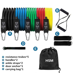 11 Cái <span class=keywords><strong>Latex</strong></span> Ống Resistance <span class=keywords><strong>Bands</strong></span> Set Biểu Tượng Tùy Chỉnh Với Mắt Cá Chân Dây Đeo Và Neo Cửa Cho Làm Việc Ra Đào Tạo Tập Thể Dục Ban Nhạc - Product Image 3