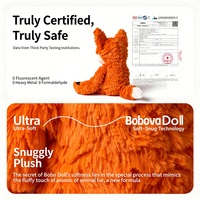 Peluche douce en forme de renard, rembourrée en coton PP, doublure en maille polyester, cadeau d'anniversaire pour enfants, vente en gros