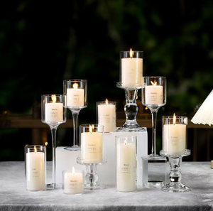 <span class=keywords><strong>Barato</strong></span> soplado a mano resistente al calor Pilar de cristal transparente portavelas jarrones cilíndricos para velas de Pilar delgadas centro de mesa de boda - Product Image 4