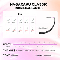 NAGARAKU Cils en Gros pour Extensions de Cils PBT Cils Individuels Extensions de Cils Longueur Mixte Volume Russe