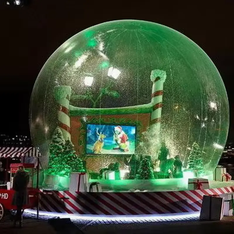 beliebte schneekugel in menschlicher größe durchsichtige aufblasbare kuppel für show aufblasbare schneekugel zelt aufblasbare weihnachtliche schneekugel