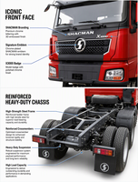 Camion tracteur SHACMAN 6x4 d'occasion robuste, remis à neuf, F3000 375HP, pour remorquage de semi-remorques