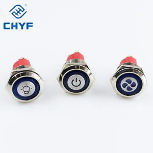 Tự làm 10A 16/19/22/mm 6V 12V 24V 36V 220V Vòng LED ánh sáng momentary latching đẩy nút Thiết bị chuyển mạch dpst kim loại chuyển đổi cho Xe thuyền - Product Image 1