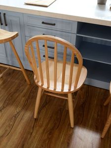 Ensemble de 2 chaises de salle à manger en bois <span class=keywords><strong>Giantex</strong></span>, pieds en bois massif Windsor, dossier haut, barres transversales en forme de H, style vintage campagnard - Product Image 1