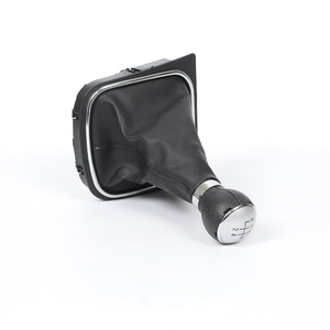Funda de palanca de cambios para Volkswagen Golf 6 Mk5 Mk6 Jetta Sagitar, 5 velocidades, 6 velocidades, cuero PU, negro, plateado, estilo clásico - Product Image 3