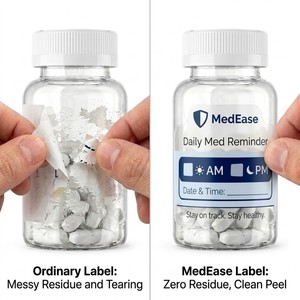 Étiquettes personnalisées transparentes en PET, amovibles, imperméables et résistantes à l'huile, avec pelliculage mat et découpe, pour rappel de médicaments, pour organiseur de pilules quotidien - Product Image 4
