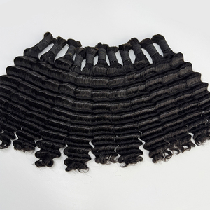 Cabello Humano Virgen Vietnamita Ondulado Profundo, Negro Natural, Doble Trama, Suave, con Puntas Dobles para Trenzas Boho - Product Image 1