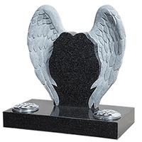 Sculpture à la main pierre tombale en granit noir pour bébé tombe gratuit ange bébé pierres tombales mémorial