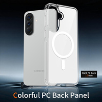 Étui magnétique transparent pour Samsung Galaxy A57 Series, antichoc, anti-traces de doigts, coque de protection transparente en TPU+PC