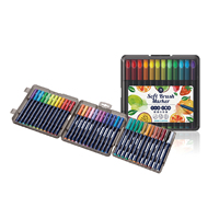 Ensemble de marqueurs Soft Art Design, 36 couleurs, encre à base d'eau, non effaçable, certifié EN 71, pour les arts, la papeterie et l'école