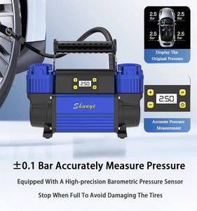 Compresseur d'air portable 12V à double cylindre avec manomètre numérique, kit d'accessoires, construction en aluminium, arrêt automatique des pneus - Product Image 3