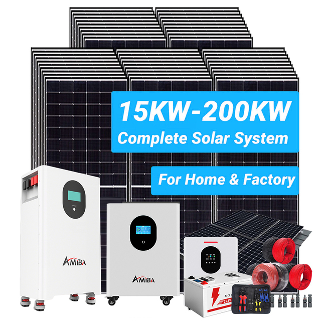 Complete Solar System 15kw to 200kw off Grid Solar System Split Phase Hybrid Solar Panel and Battery Solar System for Home