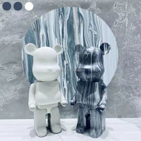 Figurines Fluides de Mode, Statue d'Ours Blanche, Sculpture, Peinture à Verser DIY, Ornements en Briques d'Ours 27/35/50cm, Décoration d'Intérieur, Artisanat en Résine