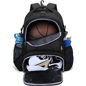 Muestra Gratis, Bolsa de Baloncesto Grande Tipo Duffel, Compartimento para Balón, Cierre de Cremallera, Bolsa de Gimnasio de Moda para Exteriores, Mochila de Fútbol - Product Image 1