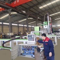 Máquina de corte de cinco ejes CNC con sierra de puente y corte en bisel, con servomotor, bomba y engranajes para corte de losas de piedra en encimeras de cocina