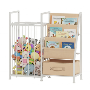 Nursery <span class=keywords><strong>Montessori</strong></span> Baby Bookcase Book Shelf in metallo <span class=keywords><strong>legno</strong></span> per bambini Baby Toy Storage Organizer per bambini Bookshelf - Product Image 5
