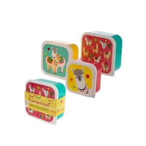 Customized design colorful Reusable Set of 4 Snack Tubs/Food Storage Containers